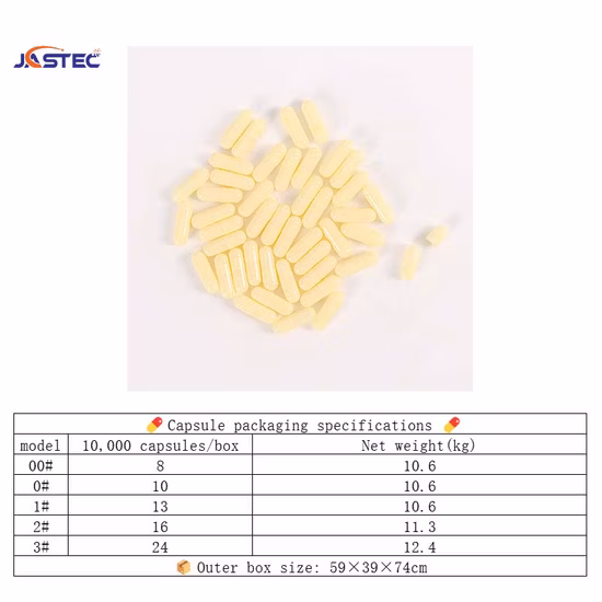 Empty HPMC Hard Capsule in Size 00-4# Customized Colour for Pharmaceutical Pill
