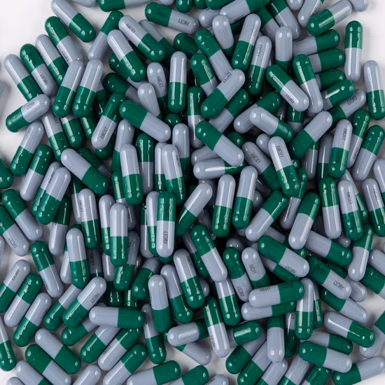 Anpassbare himmelblaue ozeanblaue weiße leere Gelatinekapseln Hartgelatinekapseln Größe 000 00 0